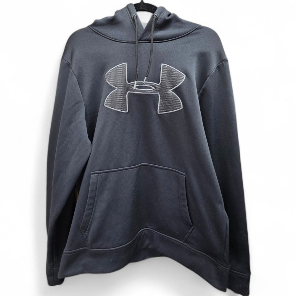Under Armour Storm Coldgear Hoodie Men's Medium Gray Pullover Sweatshirt Casual